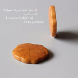 Tagua Nut Artisan Carved Lotus Leaf Pendant