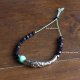 Blue Sandstone Ethnic yoga meditation bracelet