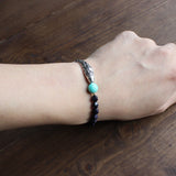 Blue Sandstone Ethnic yoga meditation bracelet