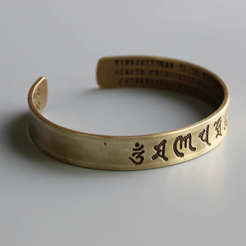 The Heart Of Prajna Paramita Sutra Brass Bangle