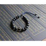 Blue Eagle Eye Stone With Six True Mantra Words Bracelet