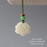 Tagua Nut Artisan Carved Lotus Flower Pendant