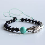 Blue Sandstone Ethnic yoga meditation bracelet