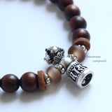 Six True Mantra Words Dark Sandalwood bracelet