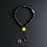 Buddhist Blessed Black Agate Bracelet