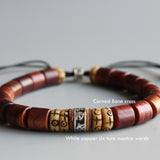 Mantra charm with lucky cross Bracelet