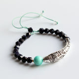 Blue Sandstone Ethnic yoga meditation bracelet