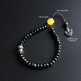 Buddhist Blessed Black Agate Bracelet