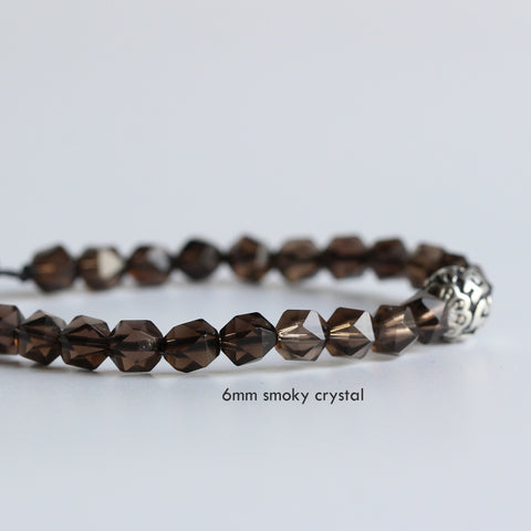 Smoky crystal Mala Beads Bracelet