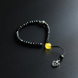 Buddhist Blessed Black Agate Bracelet
