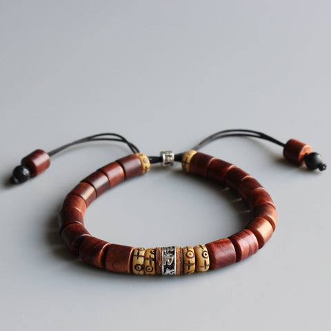 Mantra charm with lucky cross Bracelet
