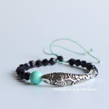 Blue Sandstone Ethnic yoga meditation bracelet