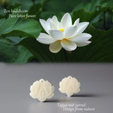 Tagua Nut Artisan Carved Lotus Flower Pendant
