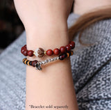 Red Sandalwood with Lotus Flower Bracelet