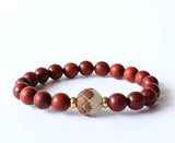 Red Sandalwood with Lotus Flower Bracelet