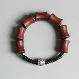 Ethnic Natural Red Sandalwood & Coconut Shell Bracelet