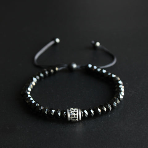 Handmade Black Agate Bracelet