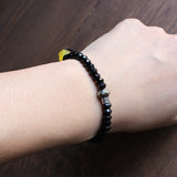 Buddhist Blessed Black Agate Bracelet