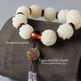 Lotus Flower With Lampwork Bracelet