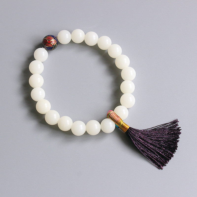 Bodhi Seed With Cloisonne Yoga Meditation OM Bracelet