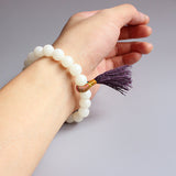 Bodhi Seed With Cloisonne Yoga Meditation OM Bracelet