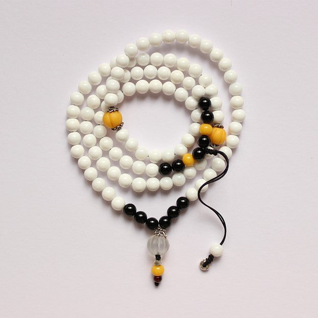 White Mother Of Pearl Necklace & Bracelet
